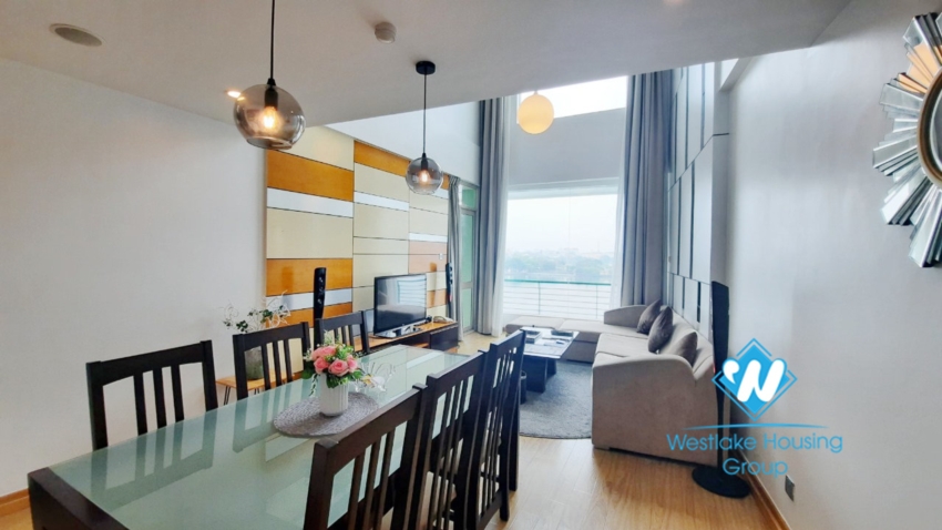 2 bedroom duplex apartment with lake view good location for rent in Tay Ho.